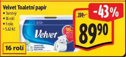 Albert Velvet Toaletní papír nabídka
