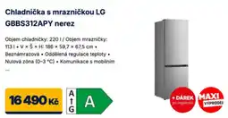 Datart LG chladnička s mrazničkou GBBS312APY nerez nabídka