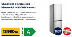 Datart Hisense chladnička s mrazničkou RB3N300NECA nerez nabídka