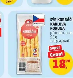 Penny Market SÝR KORBÁČIK KARLOVA KORUNA přírodní, uzený nabídka