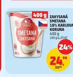 Penny Market ZAKYSANÁ SMETANA 18% KARLOVA KORUNA nabídka