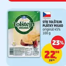 Penny Market SÝR TOLŠTEJN PLÁTKY MILKO originál 45% nabídka