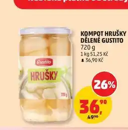 Penny Market KOMPOT HRUŠKY DĚLENÉ GUSTITO nabídka
