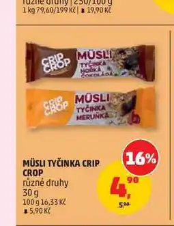 Penny Market MÜSLI TYČINKA CRIP CROP různé druhy nabídka