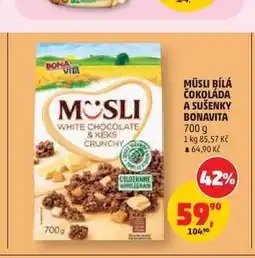 Penny Market MÜSLI BÍLÁ ČOKOLÁDA A SUŠENKY BONAVITA nabídka