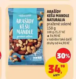 Penny Market ARAŠÍDY KEŠU MANDLE NATURALIA nabídka