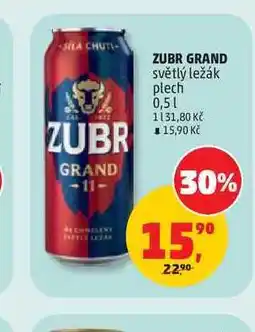Penny Market ZUBR GRAND 0,5l, plech nabídka