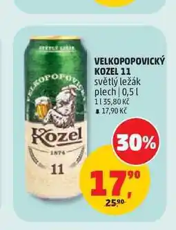 Penny Market VELKOPOPOVICKÝ KOZEL 11 světlý ležák 0,5l, plech nabídka