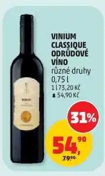 Penny Market VINIUM CLASSIQUE ODRŮDOVÉ VÍNO různé druhy nabídka
