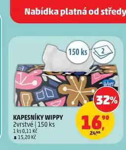 Penny Market KAPESNÍKY WIPPY 2vrstvé | 150 ks nabídka