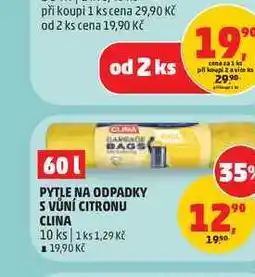 Penny Market PYTLE NA ODPADKY S VŮNÍ CITRONU CLINA 10 ks nabídka