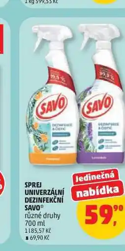 Penny Market SPREJ UNIVERZÁLNÍ DEZINFEKČNÍ SAVO různé druhy nabídka