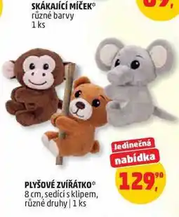 Penny Market PLYŠOVÉ ZVÍŘÁTKO* 8 cm, sedící s klipem, různé druhy | 1 ks nabídka
