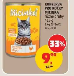 Penny Market KONZERVA PRO KOČKY MICINKA různé druhy nabídka