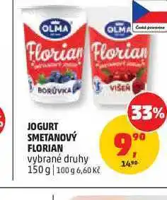 Penny Market JOGURT SMETANOVÝ FLORIAN vybrané druhy nabídka