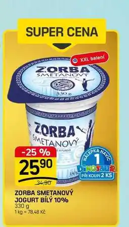 Flop ZORBA SMETANOVÝ JOGURT BÍLÝ 10% nabídka