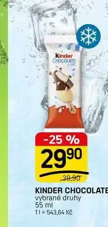 Flop KINDER CHOCOLATE vybrané druhy nabídka