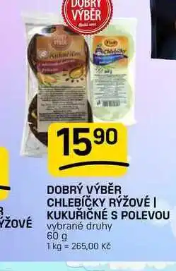 Flop DOBRÝ VÝBĚR CHLEBÍČKY RÝŽOVÉ | KUKUŘIČNÉ S POLEVOU vybrané druhy nabídka
