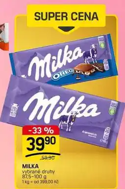 Flop MILKA vybrané druhy nabídka