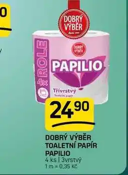 Flop DOBRÝ VÝBĚR TOALETNÍ PAPÍR PAPILIO 4 ks | 3vrstvý nabídka