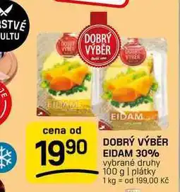 Flop DOBRÝ VÝBĚR EIDAM 30% vybrané druhy 100 g | plátky nabídka
