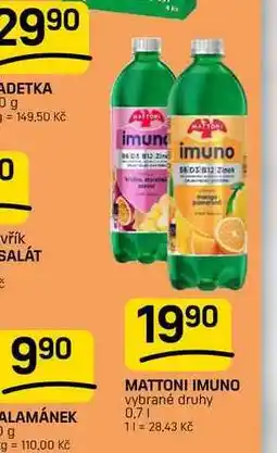 Flop MATTONI IMUNO vybrané druhy nabídka