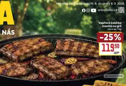 Billa Vepřová žebírka masitá na gril cena za nabídka