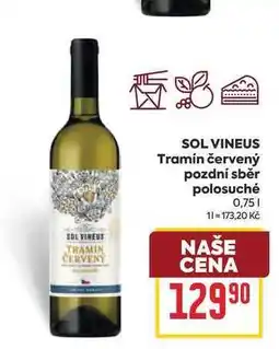 Billa SOL VINEUS Tramín červený pozdní sběr polosuché nabídka