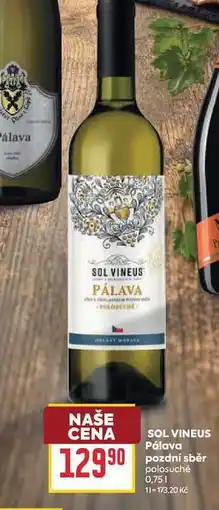 Billa SOL VINEUS Ράιανα pozdní sběr polosuché nabídka
