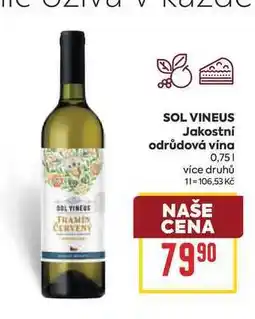 Billa SOL VINEUS Jakostní odrůdová vína nabídka