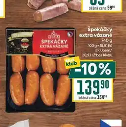Billa Špekáčky extra vázané nabídka