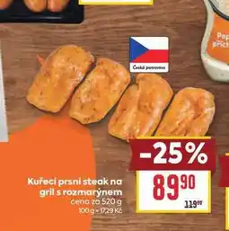 Billa Kuřecí prsní steak na gril s rozmarýnem cena za nabídka