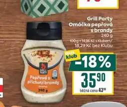 Billa Grill Party Omáčka pepřová s brandy nabídka