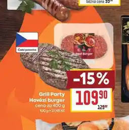 Billa Grill Party Hovězí burger cena za nabídka
