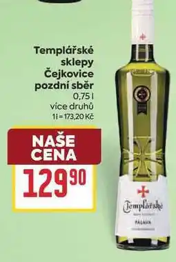 Billa Templářské sklepy Čejkovice pozdní sběr nabídka