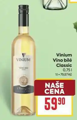 Billa Vinium Víno bílé Classic nabídka