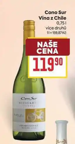 Billa Cono Sur Vína z Chile 0,751 nabídka