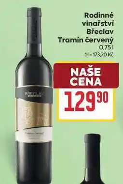 Billa Rodinné vinařství Břeclav Tramín červený nabídka