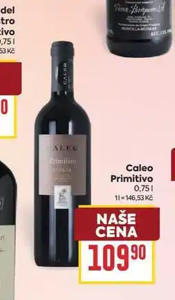 Billa Caleo Primitivo 0,751 nabídka