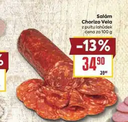 Billa Salám Chorizo Vela z pultu lahůdek cena za nabídka