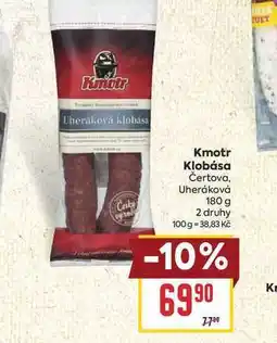 Billa Kmotr Klobása Čertova, Uheráková nabídka