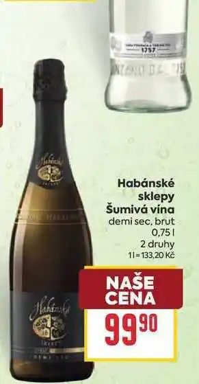 Billa Habánské sklepy Šumivá vína demi sec, brut nabídka