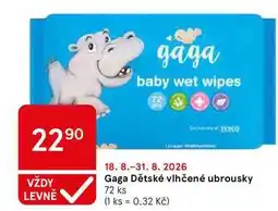 Tesco Gaga Dětské vlhčené ubrousky, 72 ks nabídka
