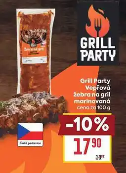 Billa Grill Party Vepřová žebra na gril marinovaná cena za nabídka