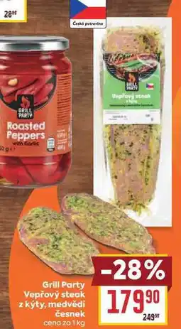 Billa Grill Party Vepřový steak z kýty, medvědí česnek cena za nabídka