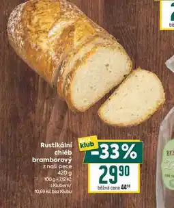 Billa Rustikální klub chléb bramborový z naší pece nabídka