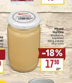 Billa Pikant Hořčice plnotučná, kremžská nabídka