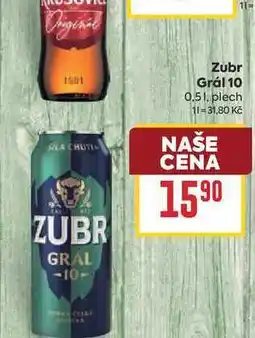 Billa Zubr Grál 10 0,5l, plech nabídka