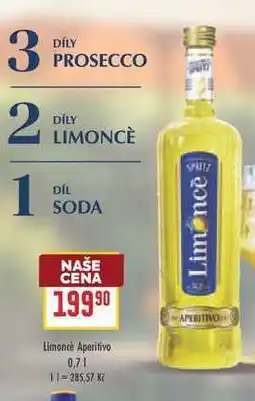 Billa Limoncé Aperitivo nabídka