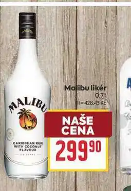 Billa Malibu likér nabídka